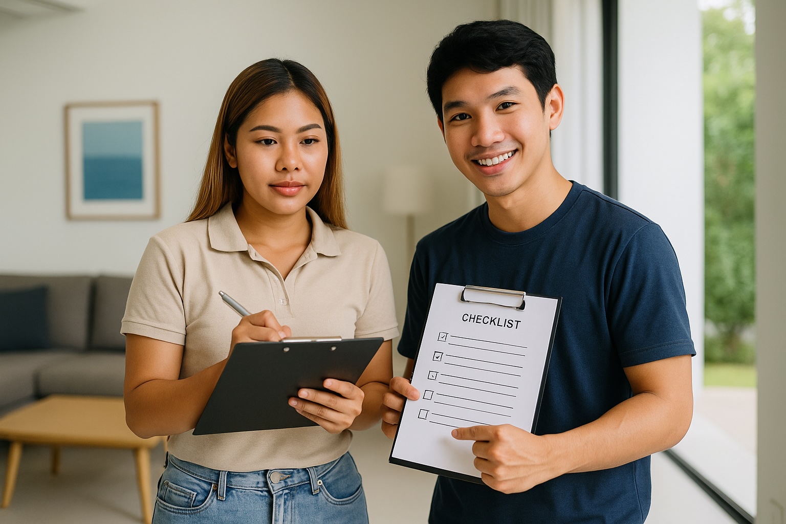 Thai Property Inspectors Reviewing Villa Inventory Thai Property Inspectors Reviewing Villa Inventory