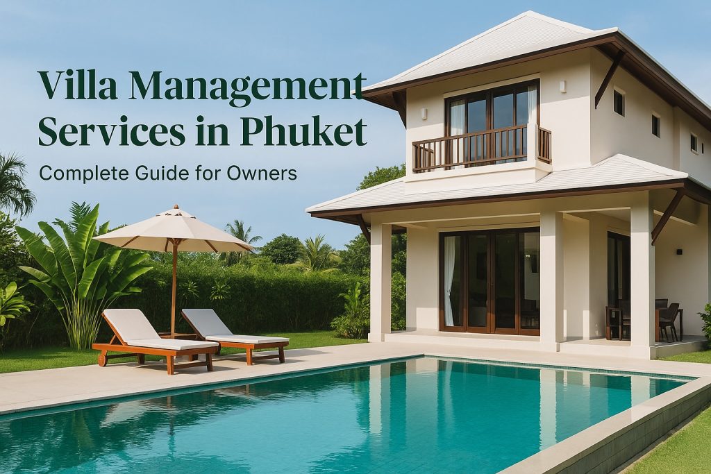 Modern Phuket villa with pool, used to illustrate complete guide to villa management services.